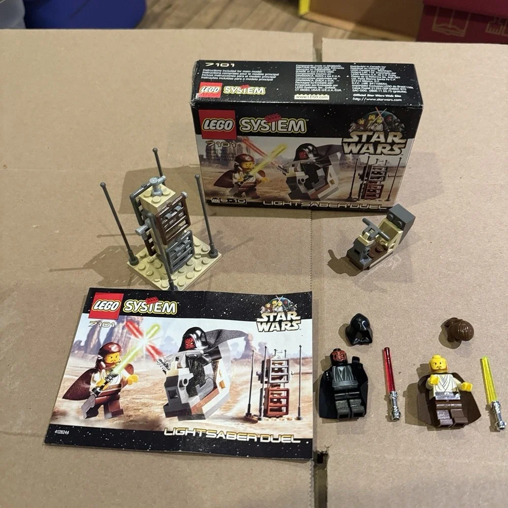 Lego 1999 Star Wars 7101 7110 71111 7121 7128 Complete Manual Box Mini figures